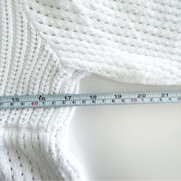 Woolrich Vintage Cardigan White Cotton Waist Tie V-Neck Women's M - Picture 7 of 9